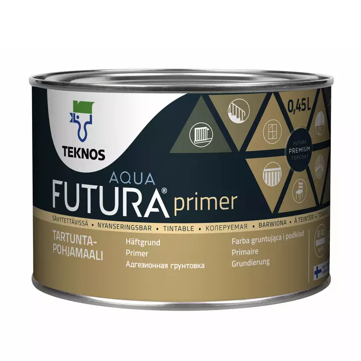 FUTURA AQUA PRIMER 0,45L PM1 - Kalustemaalit - 6414621020141 - 1