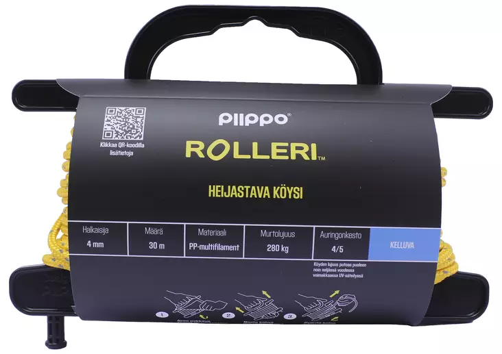 PIIPPO ROLLERI 4MM 30M HEIJASTAVA - Narut ja köydet - 6408586580321 - 1