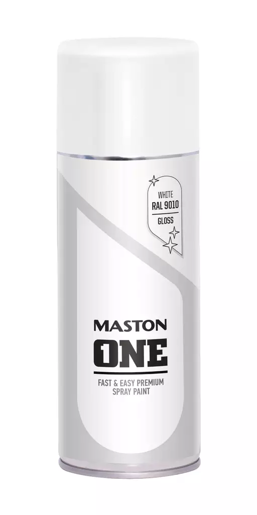 MASTON SPRAYMAALI ONE KIILTÄVÄ VALKOINEN - Spraymaalit - 6412490033712 - 1