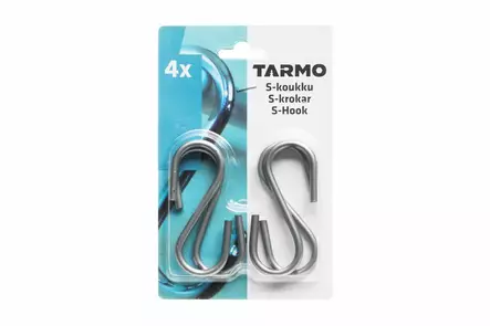 TARMO S- KOUKKU TERÄS HOPEA 4KPL - Silmuruuit ja koukut - 6410412127754 - 1
