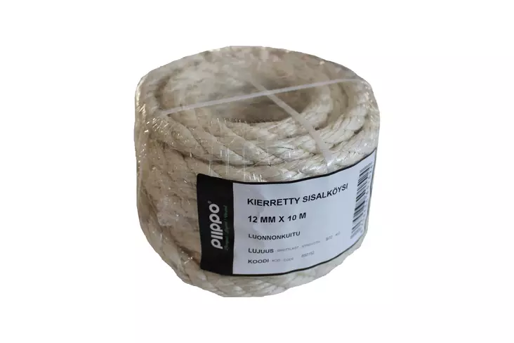 KIERRETTY SISAL 12MM 10M MINIKIEPPI - Narut ja köydet - 6408586501524 - 1