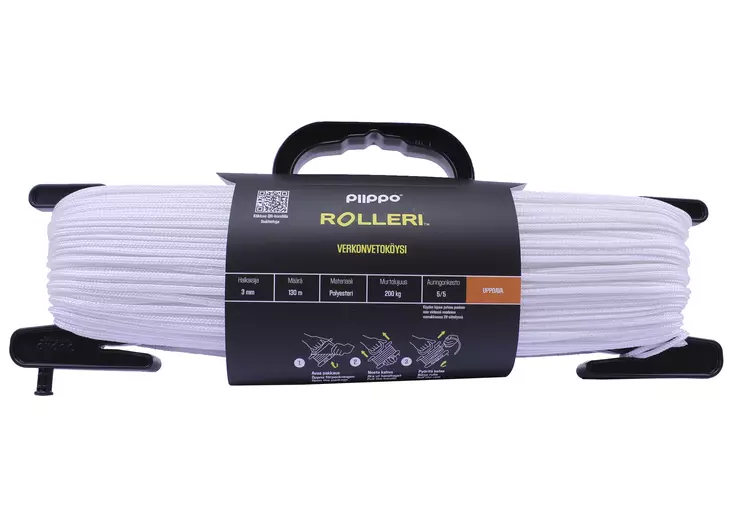 PIIPPO ROLLERI 3MM 130M VALKOINEN - Narut ja köydet - 6408586580024 - 1