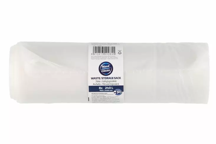 NORD CLEAN JÄTESÄKKI KIRKAS 240L 8KPL/RL - Jätesäkit - 6410413200845 - 1