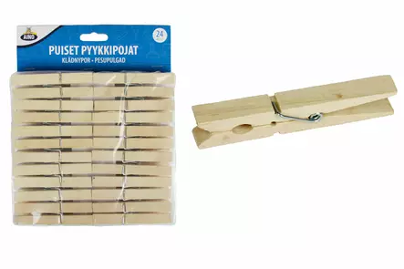 AINO PYYKKIPOIKA PUU 24 KPL - Siivousvälineet - 6416096019637 - 1