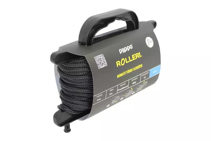 PIIPPO ROLLERI 6MM 20MM MUSTA - Narut ja köydet - 6408586580178 - 1
