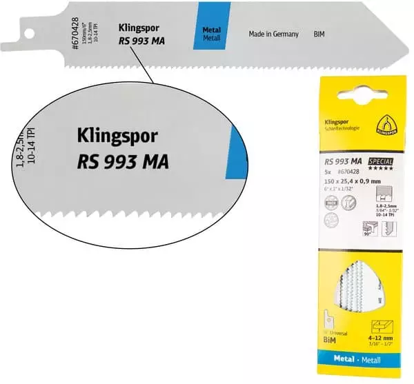PUUKKOSAHANTERÄRS 993 MA 225MM 5KPL - Puukkosahanterät - 4014855940028 - 1