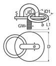 PIIPPO PYÖREÄ LEVY U-PULT. A4 M6x20MM - Piippo-helat - 6408586852039 - 2